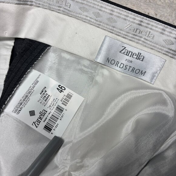 Zanella Nordstrom Mens Pleated Dress Pants Size 46 Gray Pure Wool‎ Trousers NWOT - Picture 4 of 9